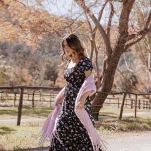 Cecelia Puff Sleeve Maxi Dress - Black Floral(XS)